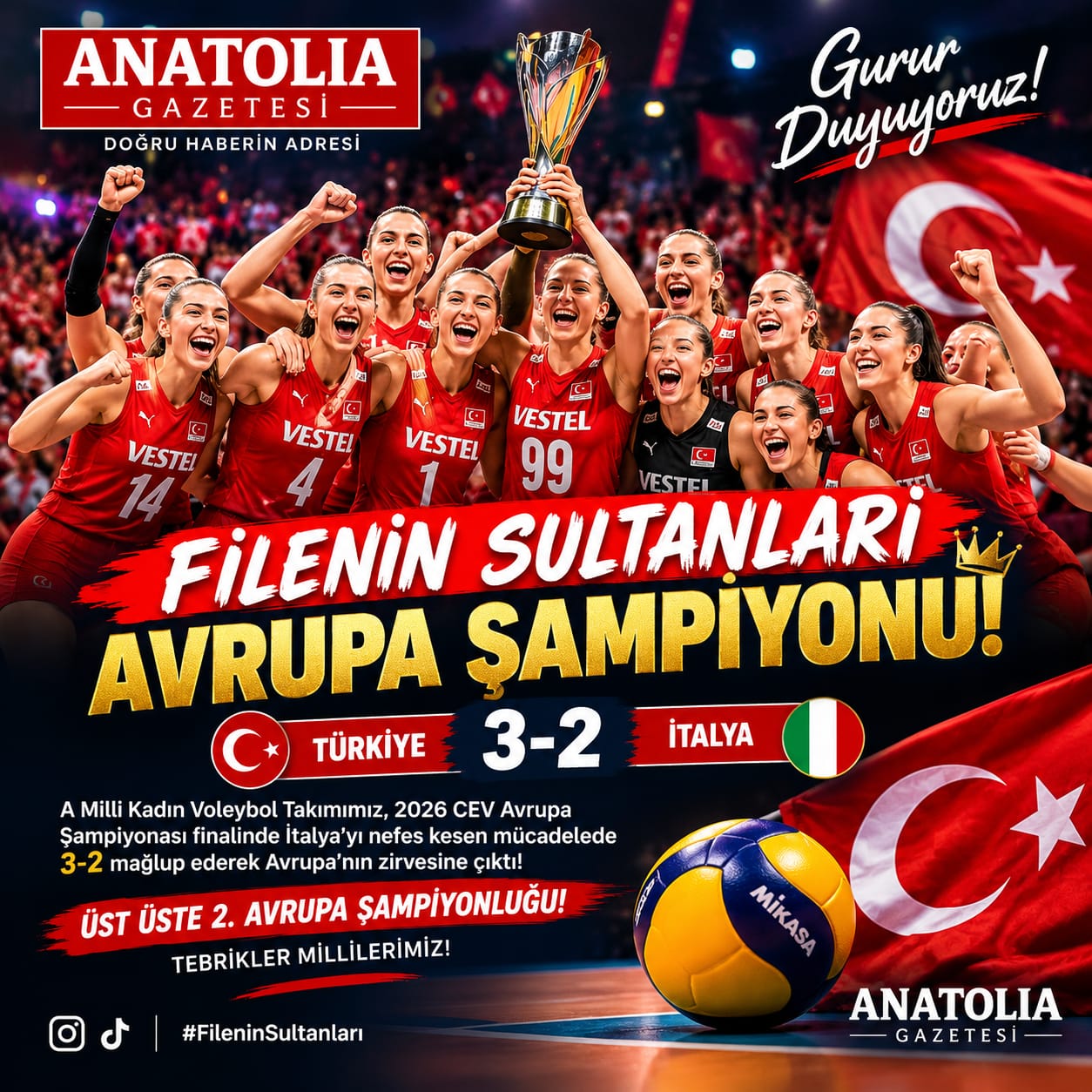 FİLENİN SULTANLARI AVRUPA ŞAMPİYONU!